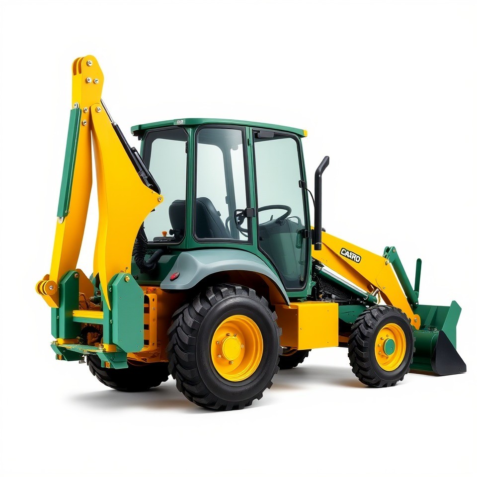 Yellow Green Backhoe Loader 3D Model - Download GLB, FBX, OBJ | Free3D