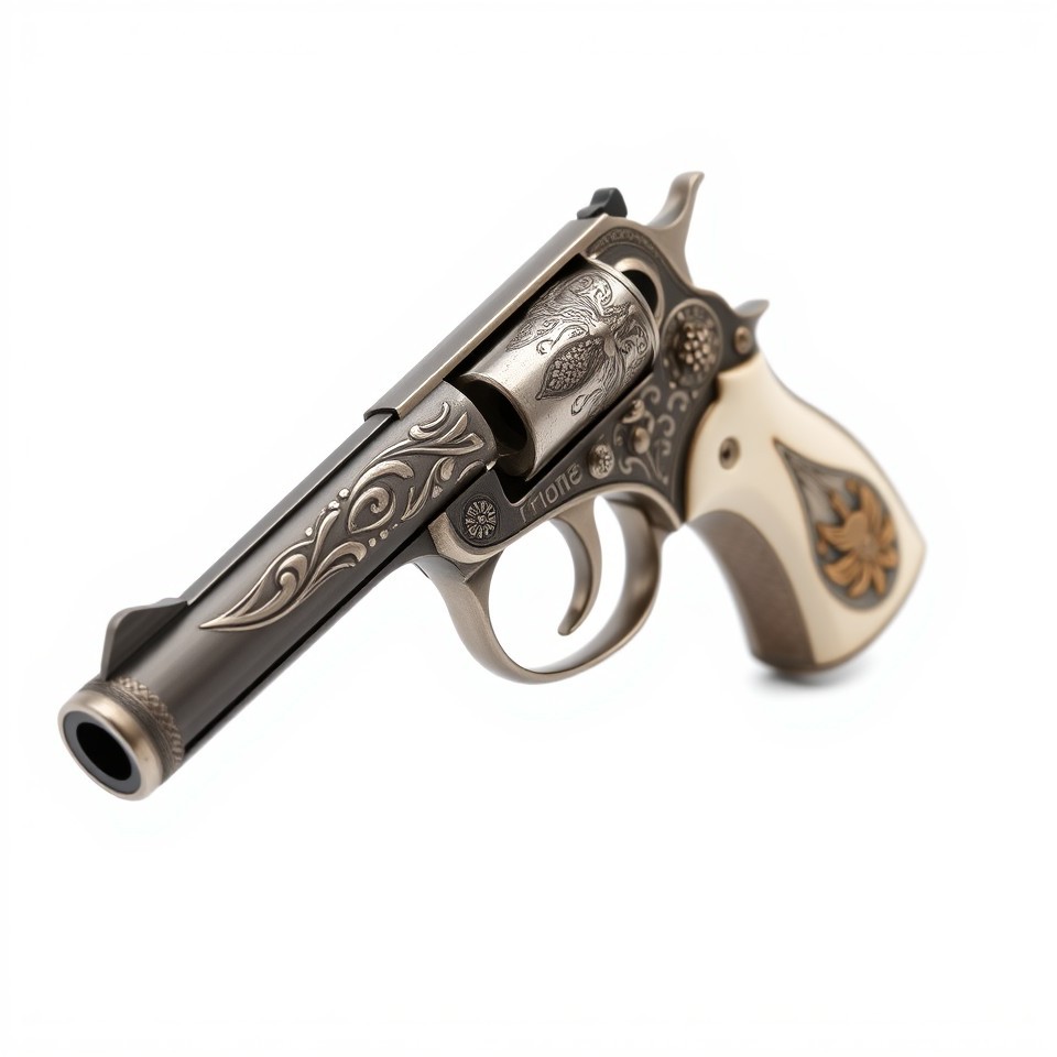 Ornate Decorative Revolver with Ivory Grips 3D Model - Download GLB ...