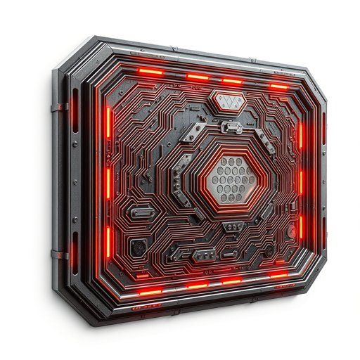 Futuristic Red Lit Control Panel 3D Model - Download GLB, FBX, OBJ | Free3D