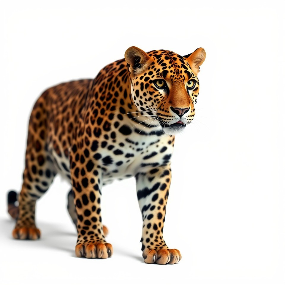 Spotted Leopard Portrait on White Background 3D Model - Download GLB ...