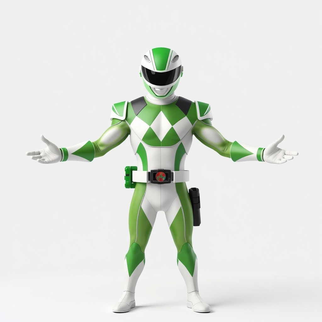 Green Power Ranger Standing Pose 3D Model - Download GLB, FBX, OBJ | Free3D