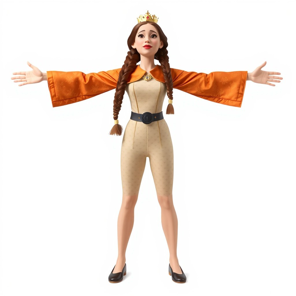 Confident Animated Queen in Power Pose 3D Model - Download GLB, FBX ...