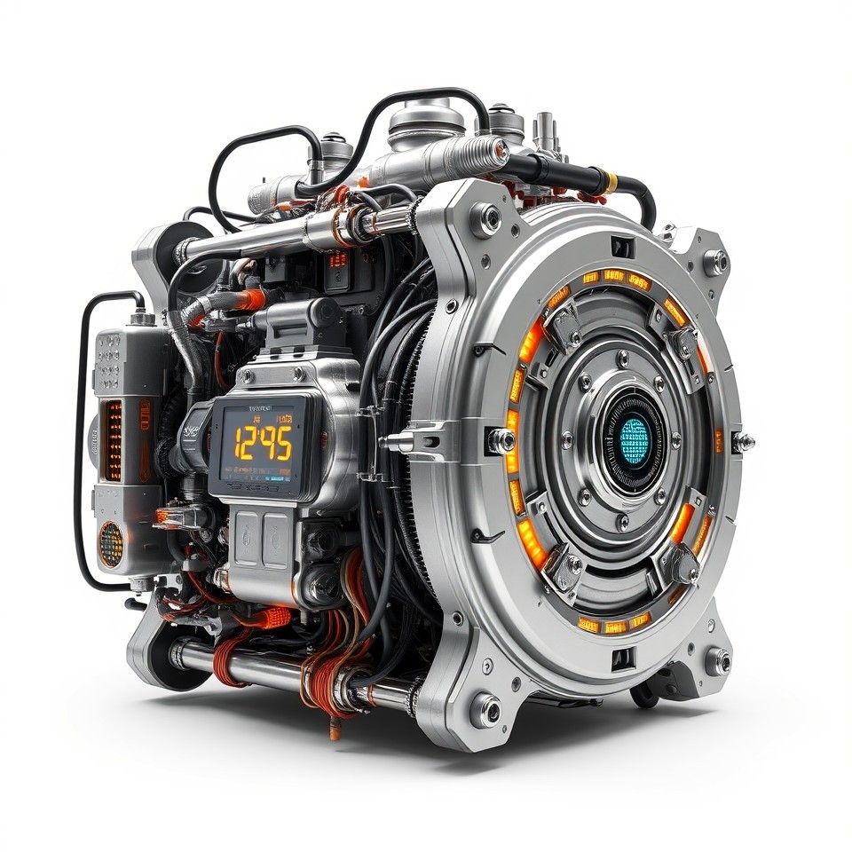 Futuristic Electric Motor Design 3D Model - Download GLB, FBX, OBJ | Free3D