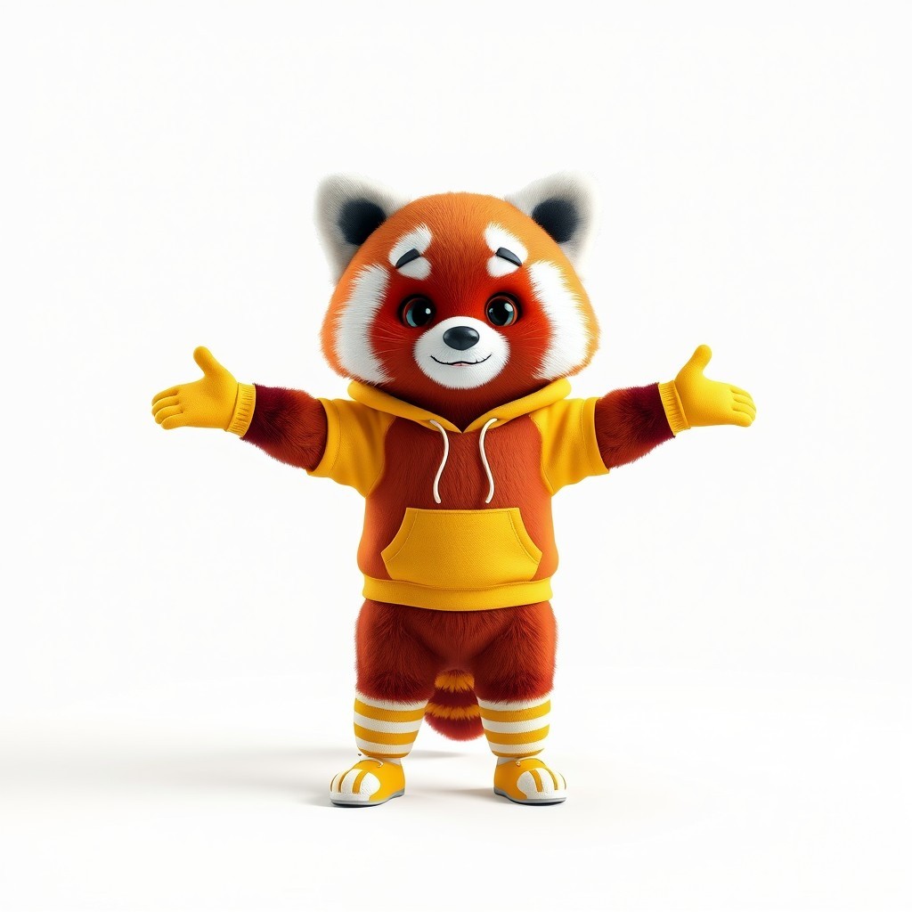 Cheerful Animated Red Panda Character 3D Model - Download GLB, FBX, OBJ ...