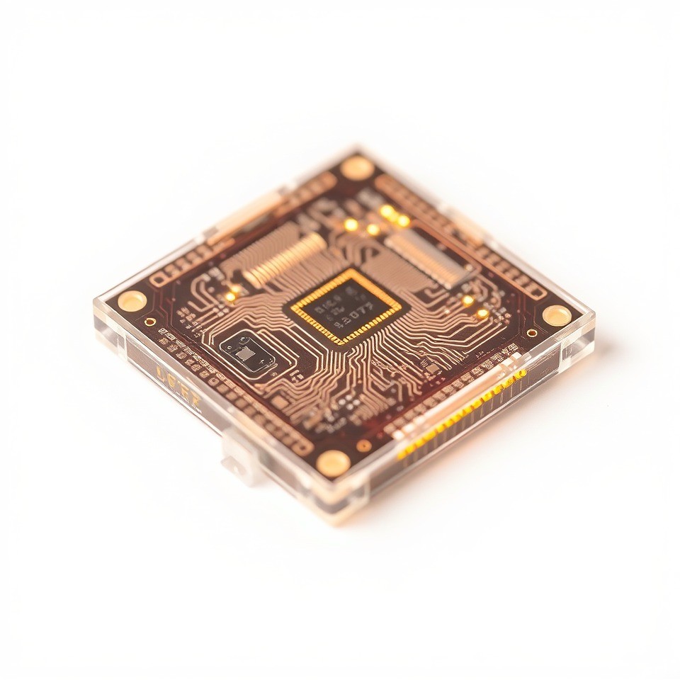 Golden Microprocessor Circuit Board 3D Model - Download GLB, FBX, OBJ ...