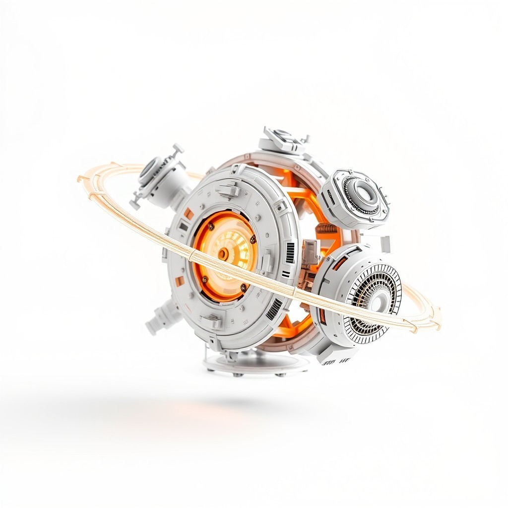 Futuristic Mechanical Planetary Engine 3D Model - Download GLB, FBX ...