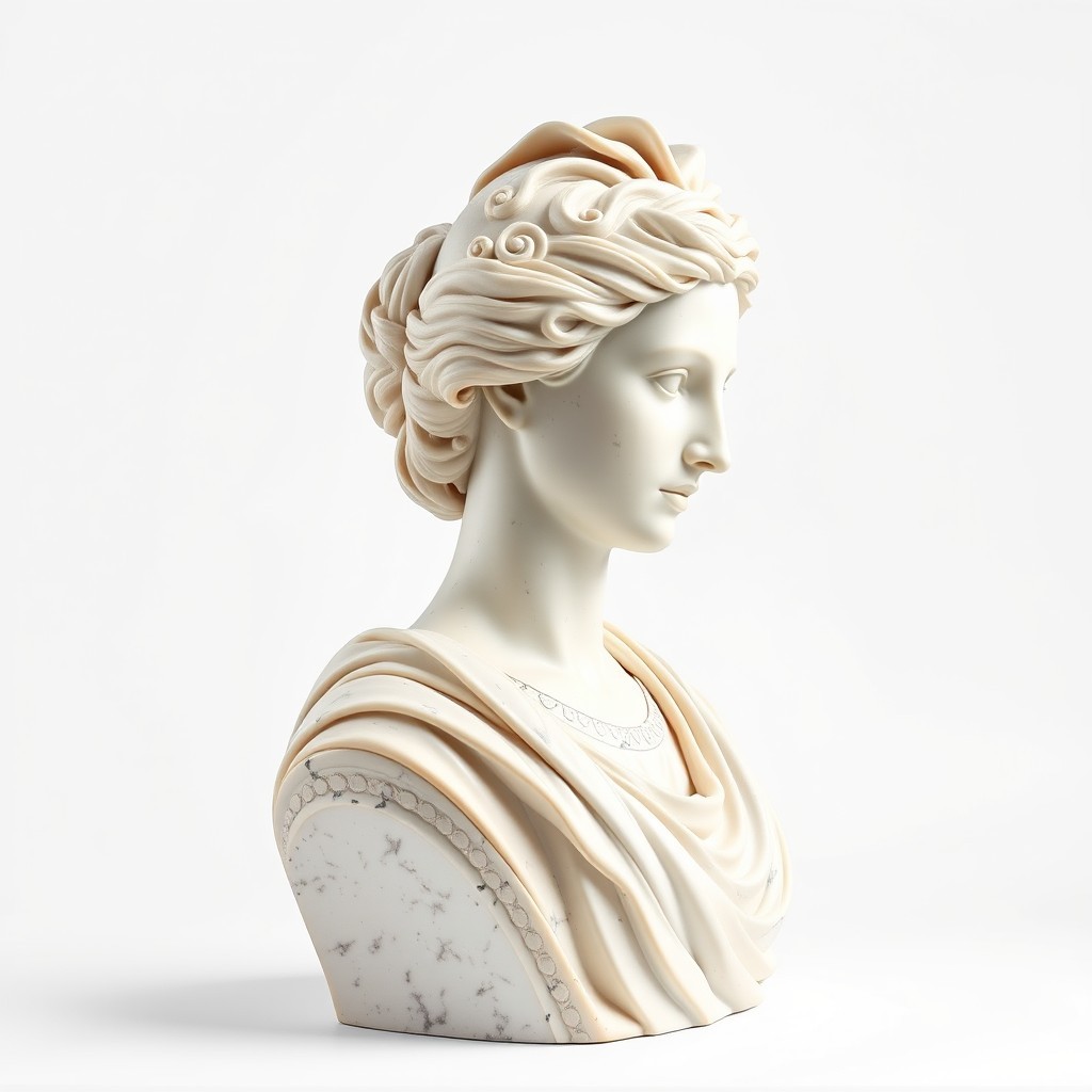 Classical Marble Woman Bust Sculpture 3D Model - Download GLB, FBX, OBJ ...