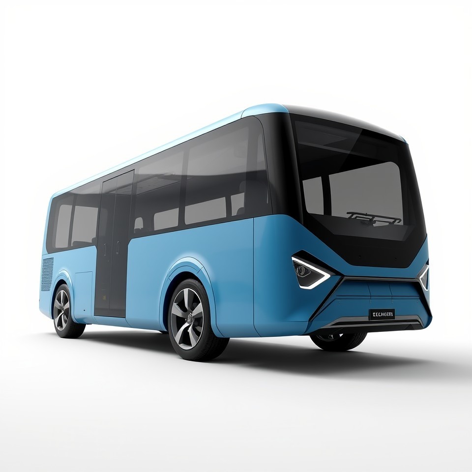 Modern Blue Electric Bus Design 3D Model - Download GLB, FBX, OBJ | Free3D