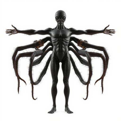 Fantastical Alien Creature with Tentacles 3D Model - Download GLB, FBX ...