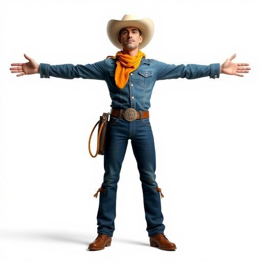 Happy Cowboy Celebrating Success 3D Model - Download GLB, FBX, OBJ | Free3D