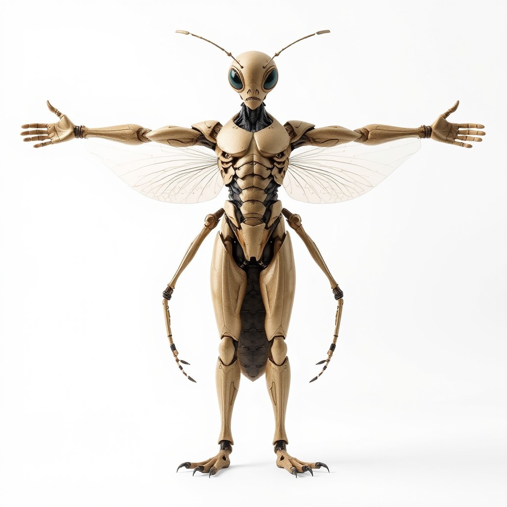 Biomechanical Alien Insect Humanoid 3D Model - Download GLB, FBX, OBJ ...