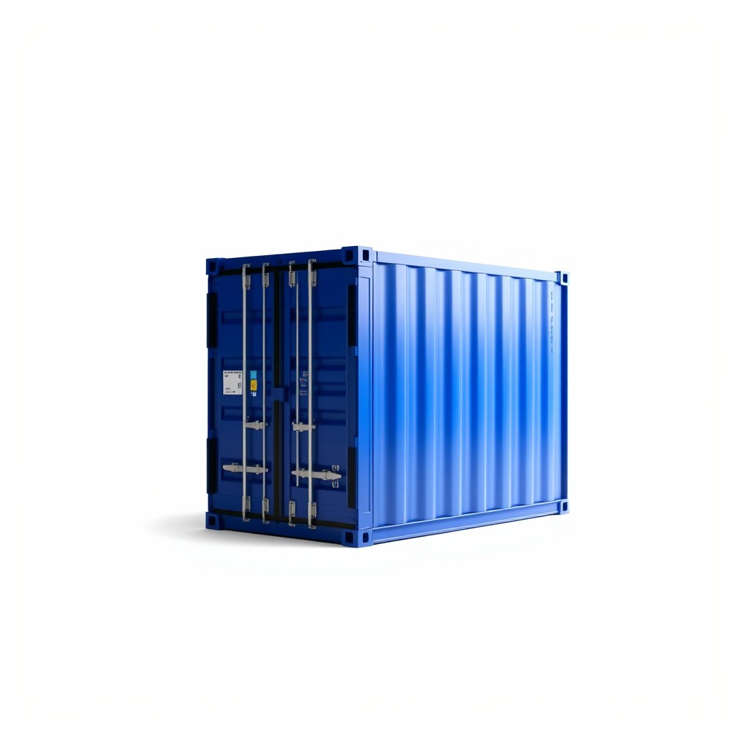 Blue Shipping Container Isolated White 3D Model - Download GLB, FBX ...
