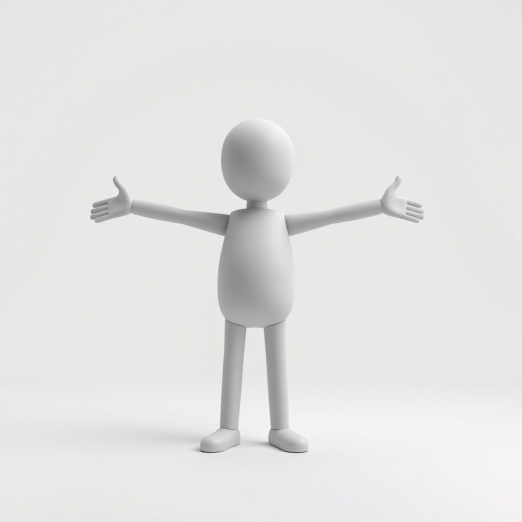 3D White Figure Celebrating Success 3D Model - Download GLB, FBX, OBJ ...