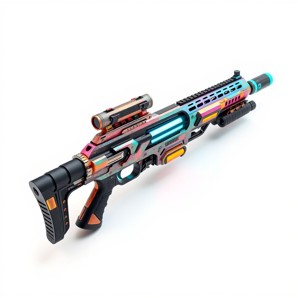 Neon Blaster Rifle model pack 3D Model - Download GLB, FBX, OBJ | Free3D
