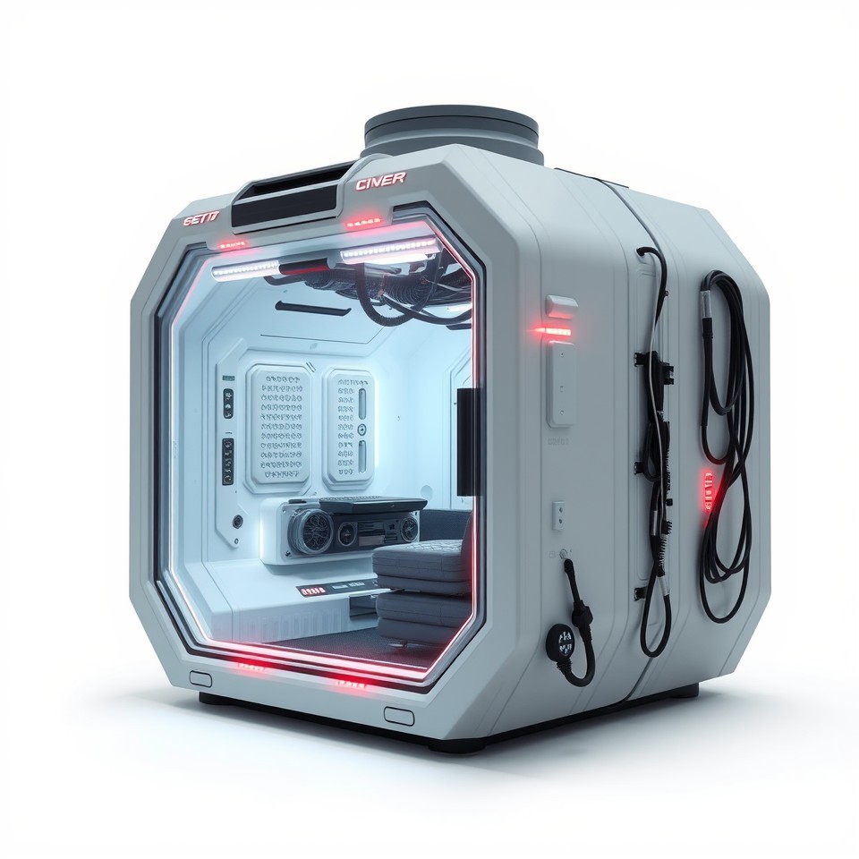 Futuristic Tech Pod with Neon Accents 3D Model - Download GLB, FBX, OBJ ...